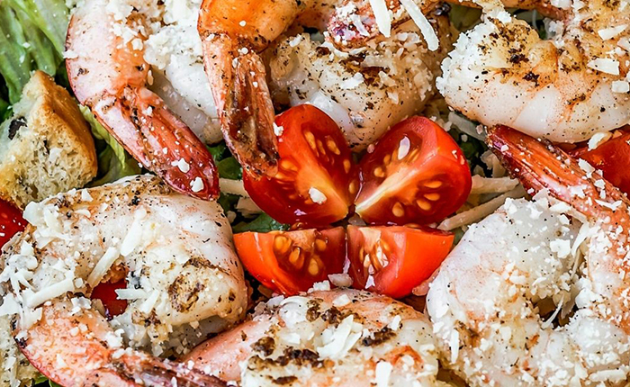 Grilled Prawns Shrimp Ceasar Salad